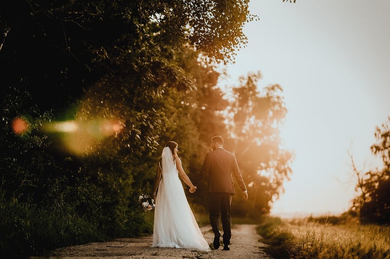 Beachfront wedding venue at sunset